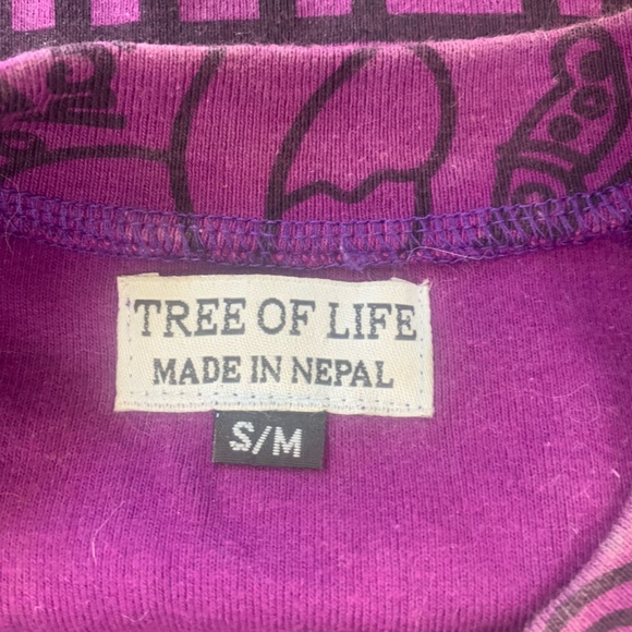 TREE OF LIFE cotton tank size S/M in purple hippie boho - Picture 4 of 5